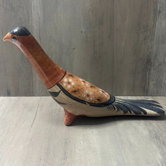 Hand-Painted Vintage Ceramic Bird ?Quail? Figurine Floral Design - Picture 6 of 8